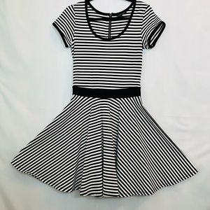 FELICITY and COCO, Black and White Striped Dress size S